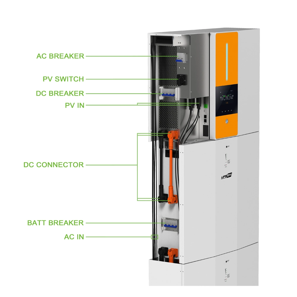 Solar Energy Storage System Combined 5.5kw Hybrid Solar Inverter and 10kwh ~40kwh Lithium Battery / LiFePO4 Battery Pack All in One