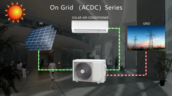 Condizionatore d'aria ibrido solare a risparmio energetico mini split da 1 tonnellata a prezzo basso da 12000 BTU