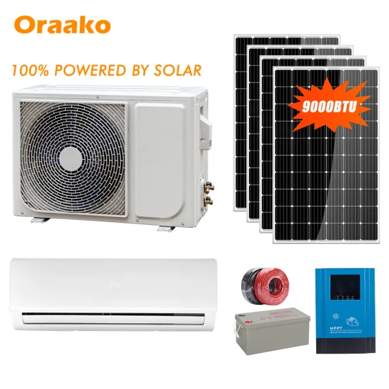 9000 12000 18000 24000 36000 BTU Condizionatore d'aria solare AC alimentato a energia solare DC Off Grid Condizionatore solare ibrido Mini Split per la casa